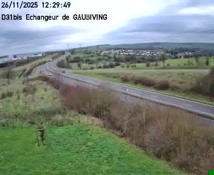 Dispositif d’observation sur D31bis (France) à Gaubiving, en direction de Sarreguemines, offrant une visualisation fiable des conditions de circulation.