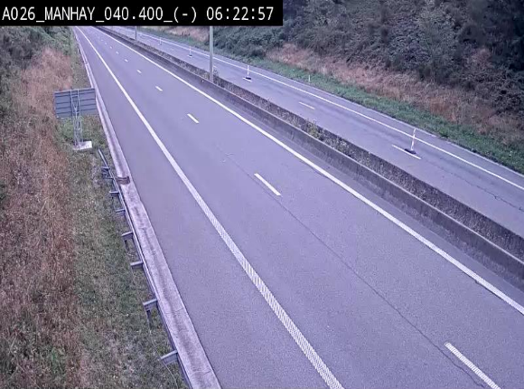 Webcam autoroute A26/E25 à hauteur de Manhay, après la jonction avec la N651 en direction de Liège - BK 40.4