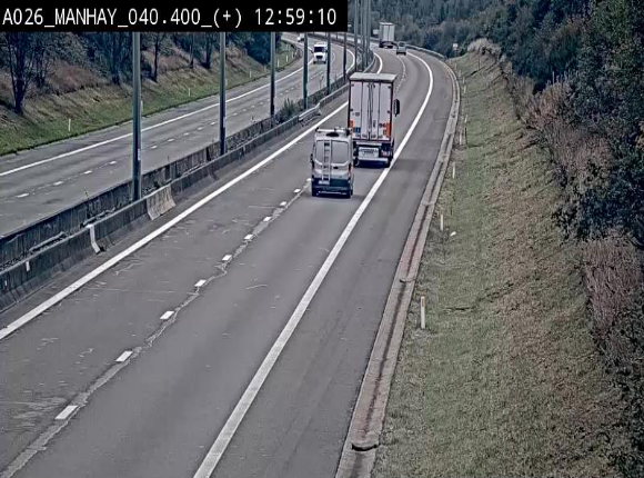 Webcam autoroute A26/E25 à hauteur de Manhay, avant la jonction avec la N651 en direction de Luxembourg - BK 40.4