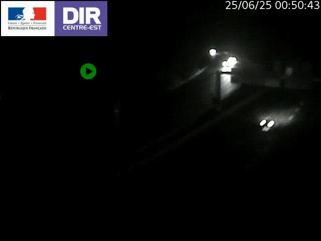 Caméra de circulation routière sur le boulevard périphérique Laurent Bonnevay de Lyon (D383) à hauteur de Bron, avant la jonction avec l'A43. Vue orientée vers l'échangeur