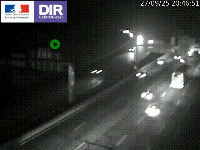 Caméra de circulation routière sur le boulevard périphérique Laurent Bonnevay de Lyon (D383) à hauteur de Bron, avant la jonction avec l'A43. Vue orientée vers l'échangeur