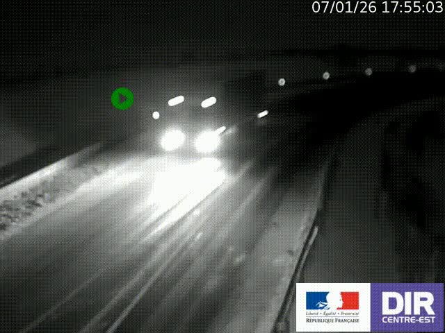 Webcam sur le col Pin Bouchain, vue orientée vers Roanne, en provenance de Lyon sur la nationale 7 (N7)