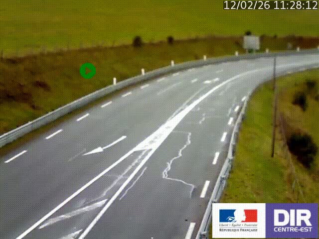 Webcam sur le col Pin Bouchain, vue orientée vers Roanne, en provenance de Lyon sur la nationale 7 (N7)