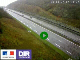 Webcam au niveau du col de Bois Clair à hauteur de Cluny sur la N79. Vue orientée vers Mâcon