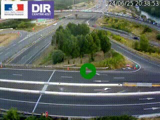 Webcam traffic à Grenoble-sud sur l'autoroute A480. Vue orientée vers l'entrée et la sortie de Grenoble