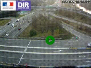 Webcam traffic à Grenoble-sud sur l'autoroute A480. Vue orientée vers l'entrée et la sortie de Grenoble