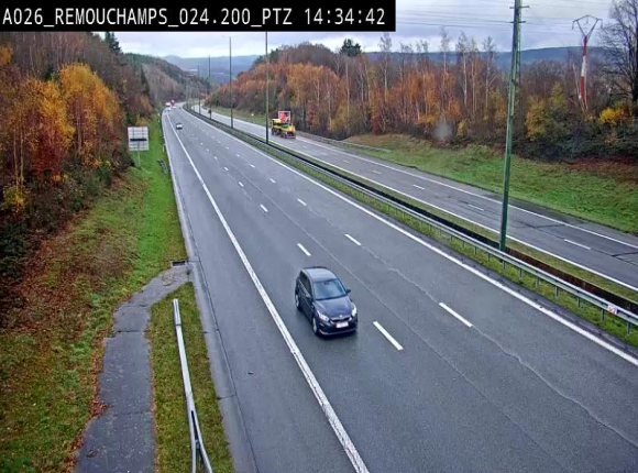Webcam E25/A26 à Aywalle, à hauteur de Spa. Vue orientée vers Liège
