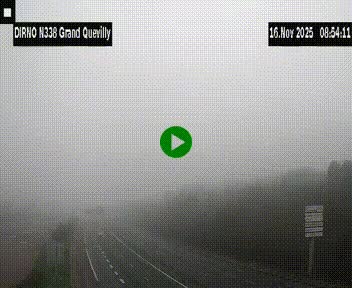 Webcam routière sur N338 à hauteur de Grand-Quevilly en périphérie de Rouen. Vue orientée vers Rouen