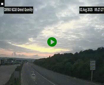 Webcam routière sur N338 à hauteur de Grand-Quevilly en périphérie de Rouen. Vue orientée vers Rouen