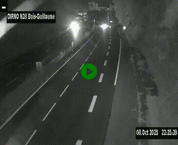 Webcam routière à hauteur de Bois-Guillaume en périphérie de Rouen. Vue orientée vers Rouen