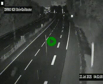 Webcam routière à hauteur de Bois-Guillaume en périphérie de Rouen. Vue orientée vers Rouen