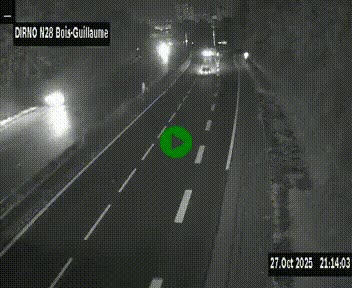 Webcam routière à hauteur de Bois-Guillaume en périphérie de Rouen. Vue orientée vers Rouen