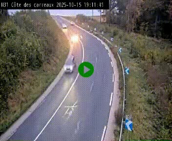 Webcam en haut de la Côte des Carreaux sur la N31 à Avesnes-en-Bray. Vue orientée vers Rouen