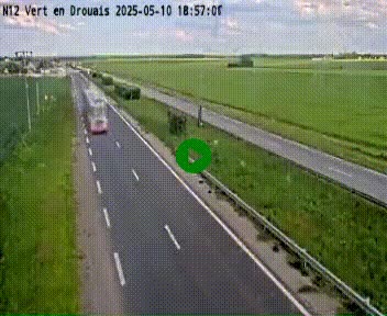 Webcam à hauteur de Vert-en-Drouais sur la N12, en périphérie de Dreux. Vue orientée vers Alençon