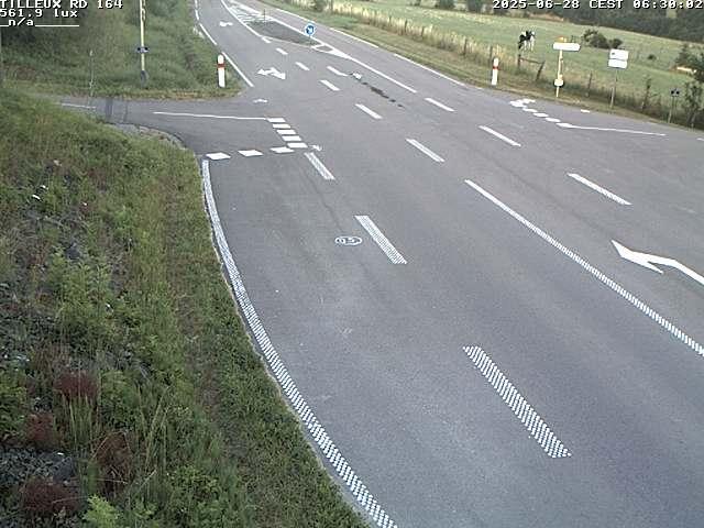 Webcam sur la RD164 à Tilleux. Vue orientée vers Neufchâteau