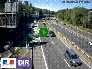 Caméra autoroute sur A6 - Valvert, près de Lyon, en direction de Paris, à hauteur de la sortie 36 Porte du Valvert