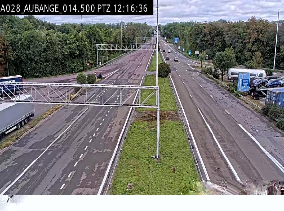 Webcam autoroute Belgique - Aubange - A28 direction Arlon - BK 14