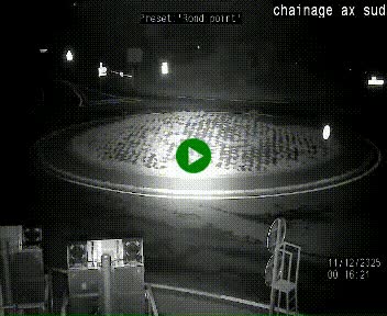 Webcam au nord d'Ax-les-Thermes au niveau de l'aire de chaînage de la N20. Vue orientée vers les Pyrénées, en direction de Pas de la Case