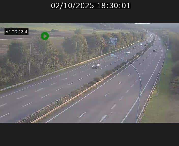 Traffic live webcam Luxembourg Flaxweiler - A1 direction Luxembourg - BK 22.4
