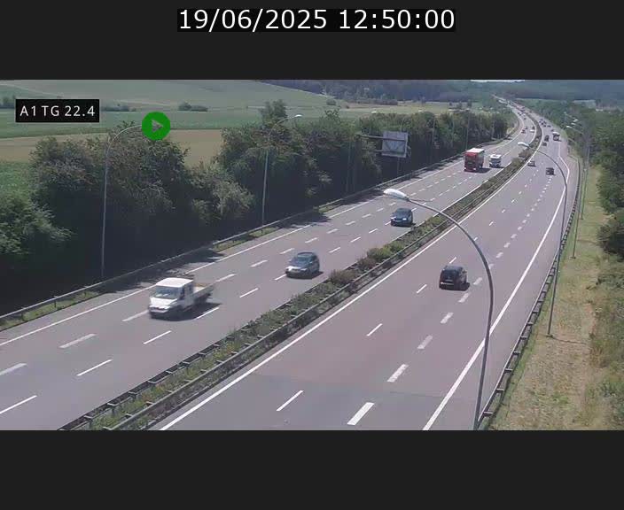 Traffic live webcam Luxembourg Flaxweiler - A1 direction Luxembourg - BK 22.4