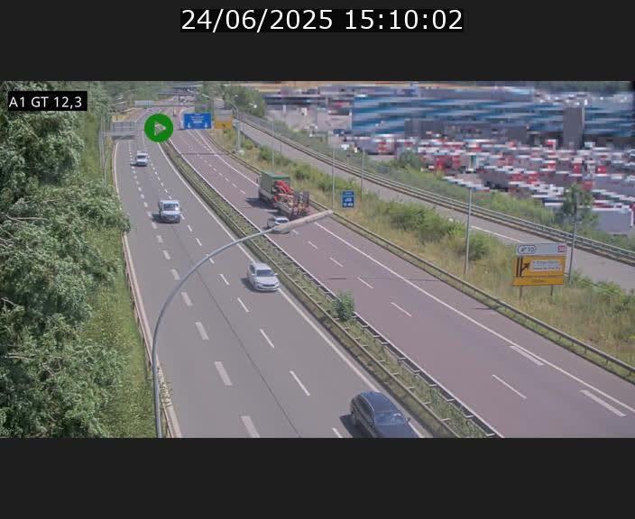Traffic live webcam Luxembourg Senningerberg - A1 direction Allemagne - BK 12.3