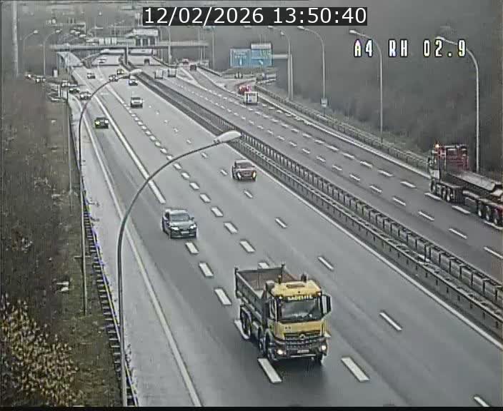 Webcam traffic A4 Luxembourg - BK 2.9 - Croix de Cessange (direction Luxembourg)