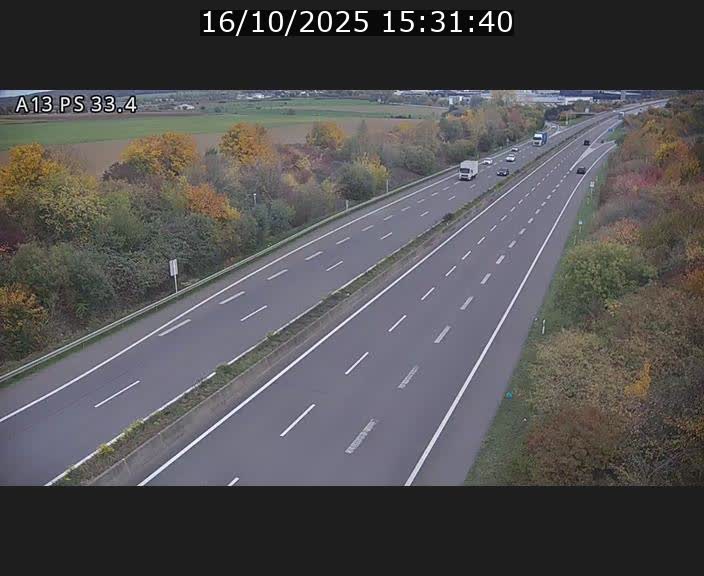 Webcam trafic sur A13 à hauteur de Mondorf-les-Bains en direction d'Altwies