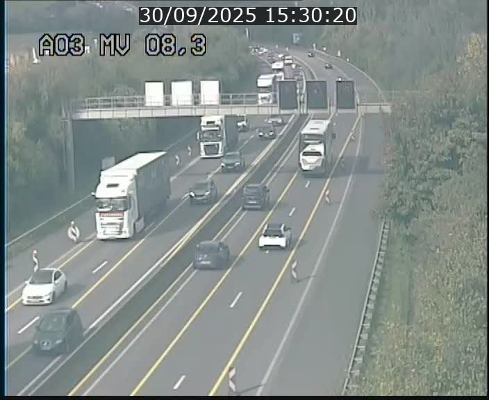 Webcam Autoroute après la Croix de Bettembourg en direction de Luxembourg sur l'A3