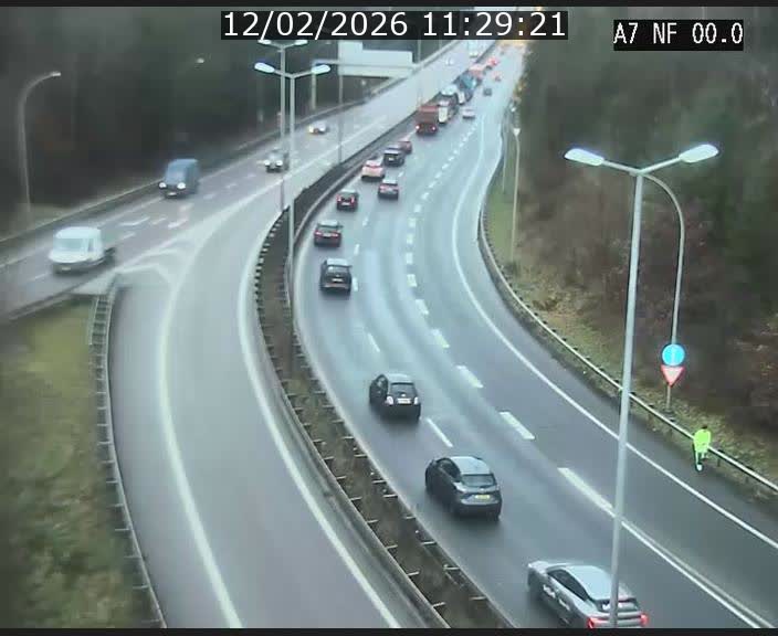 Caméra autoroute Luxembourg A7 - Echangeur A1/A7 Grünewald direction Tunnel Stafelter