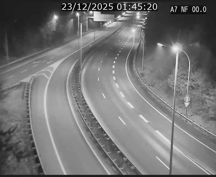 Caméra autoroute Luxembourg A7 - Echangeur A1/A7 Grünewald direction Tunnel Stafelter