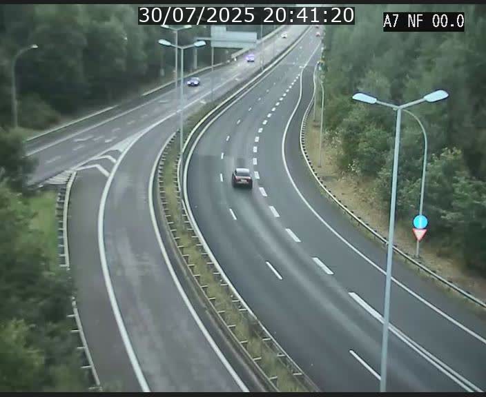 Caméra autoroute Luxembourg A7 - Echangeur A1/A7 Grünewald direction Tunnel Stafelter