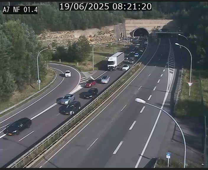 Caméra autoroute Luxembourg A7 - Echangeur Waldhaff - direction Tunnel Stafelter
