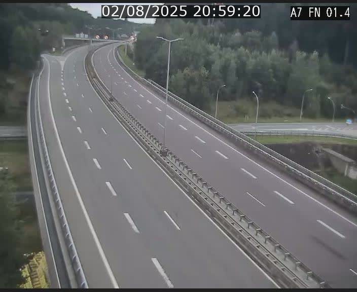 Caméra autoroute Luxembourg A7 - Tunnel Stafelter - direction Echangeur Grünewald
