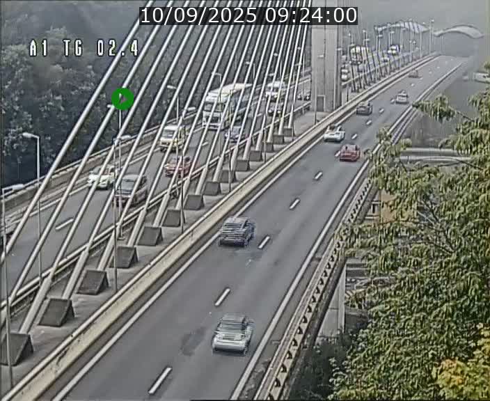 Traffic live webcam Luxembourg Sandweiler - A1 direction Luxembourg-ville - BK 2.4
