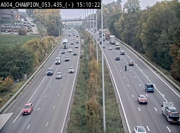 Webcam E411 à Champion, à proximité de Namur. Vue orientée vers Bruxelles