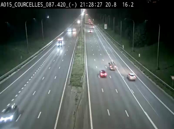 Webcam autoroute Belgique - Viesville - E42 direction Mons - BK 84.35