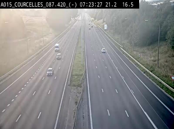 Webcam autoroute Belgique - Viesville - E42 direction Mons - BK 84.35