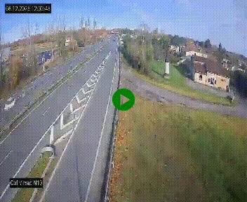 Vue en direct de l'autoroute A10 grâce à un drône situé au-dessus du péage de Virsac
