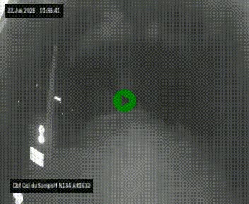 Webcam au col du Somport, côté français, sur la N134, dans les Pyrénées, en direction de l'Espagne, à 1632 mètres d'altitude