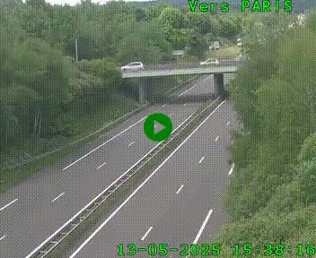 Caméra routière sur l'autoroute A20 au nord de Limoges, à la jonction avec la N520. Vue orientée vers Paris