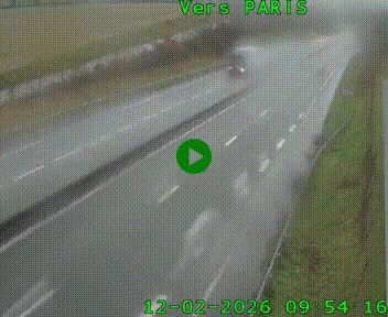 Caméra routière sur l'autoroute A20 à Saint-Hilaire-Bonneval, au sud de Limoges. Vue orientée vers Paris