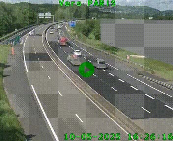 Caméra routière sur l'autoroute A20 à Brive-la-Gaillarde, à la jonction avec l'A89. Vue orientée vers Paris