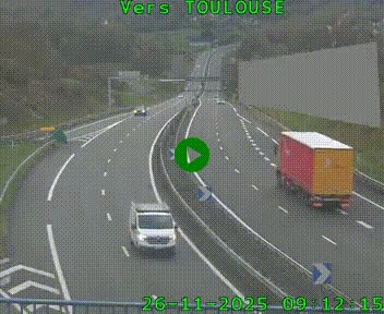 Caméra routière sur l'autoroute A20 à Noailles, en périphérie de Brive-la-Gaillarde. Vue orientée vers Toulouse