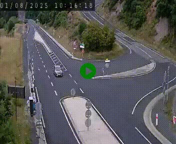 Webcam routière sur la N122 au niveau du Tunnel du Lioran. Vue de l'entrée côté Aurillac.