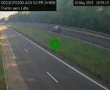 Webcam autoroute A23 à hauteur de Fretin. Vue orientée vers Lille