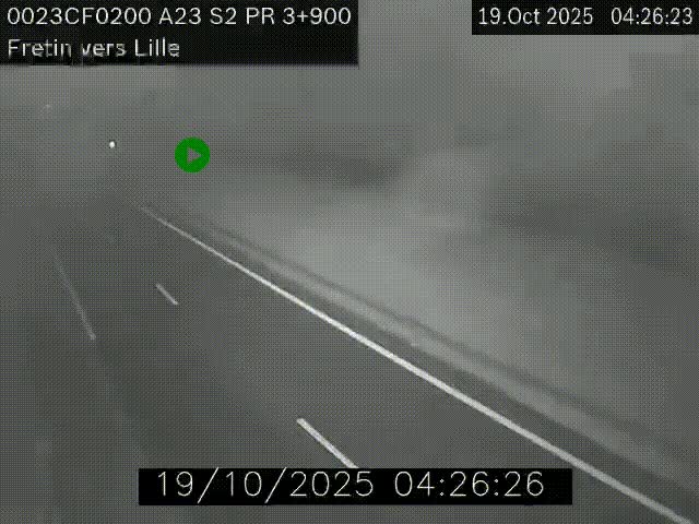 Webcam autoroute A23 à hauteur de Fretin. Vue orientée vers Lille