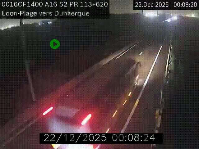 Webcam autoroute A16 à hauteur de Loon-Plage. Vue orientée vers Dunkerque et la Belgique.