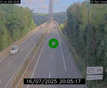 Webcam sur la N165 après le Pont de l'Iroise, à l'entrée de Brest