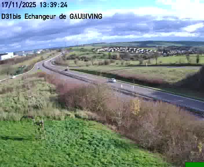 Dispositif d’observation sur D31bis (France) à Gaubiving, en direction de Sarreguemines, offrant une visualisation fiable des conditions de circulation.