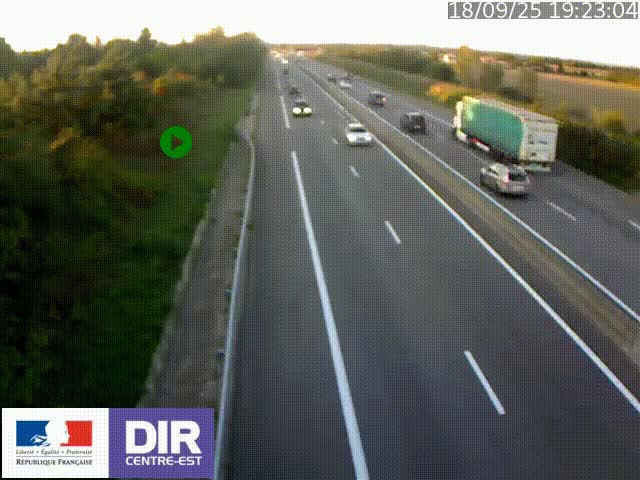 Webcam sur le contournement de Valence, sur la Nationale 7, à la jonction avec la N532, caméra orientée vers Grenoble